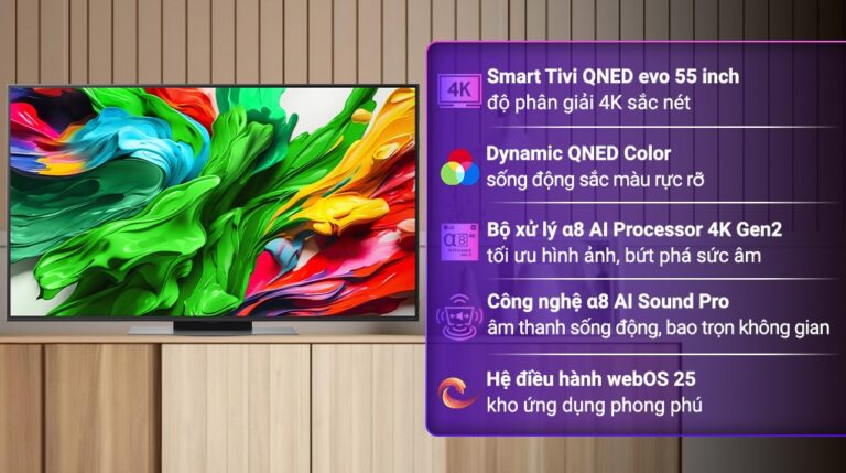 Smart Tivi QNED evo LG AI 4K 55 inch 55QNED86ASA