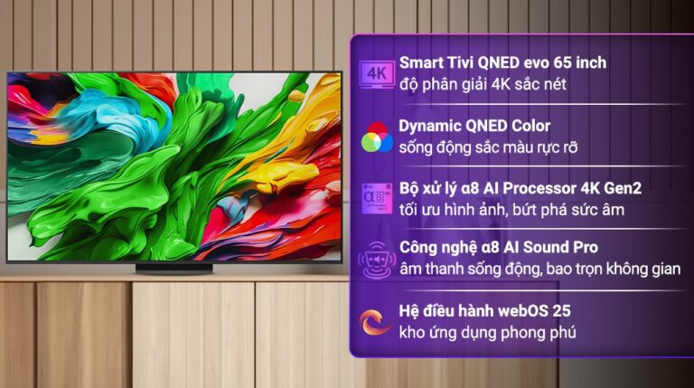 Smart Tivi QNED evo LG AI 5K 65 inch 65QNED86ASA