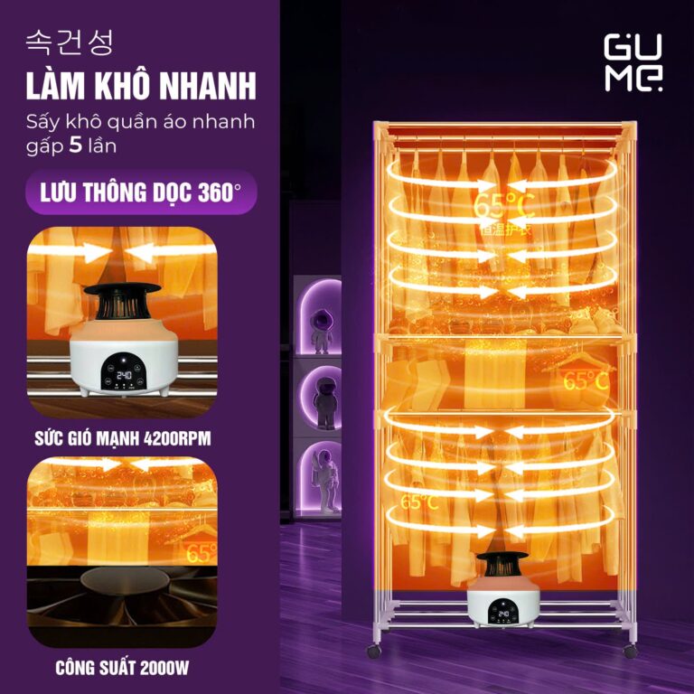 TTủ sấy quần áo GUME GM-8222 cao cấp