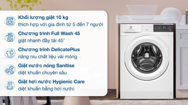 Máy giặt 10kg Electrolux EWF1024D3WC (trắng)