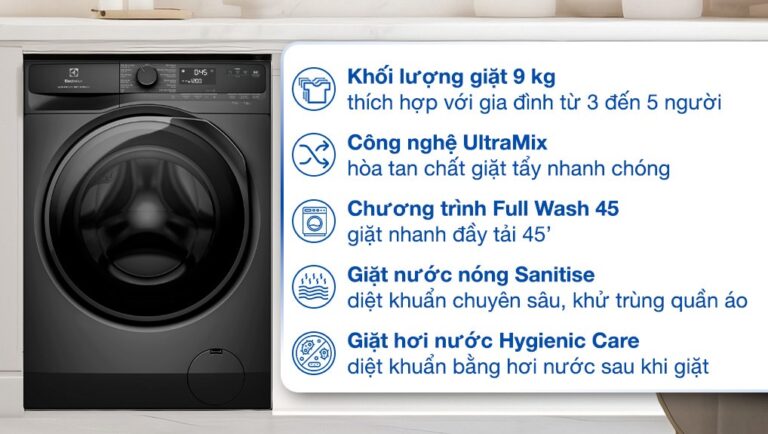 Máy giặt 9kg Electrolux EWF9023P5SC (ghi)
