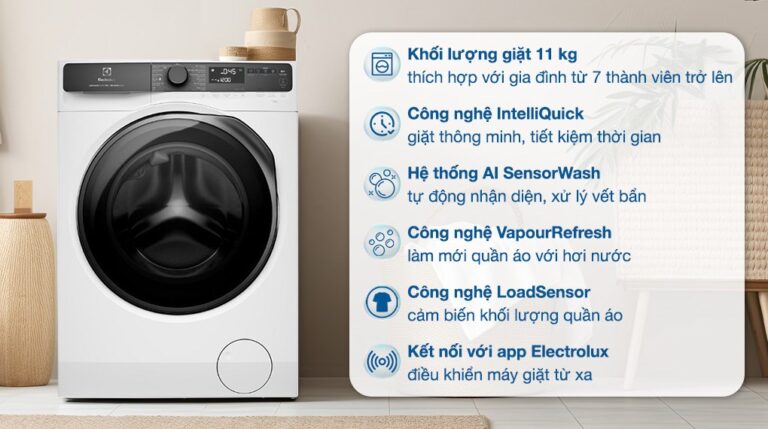 Máy giặt 11kg Electrolux EWF1143R7WC (trắng)