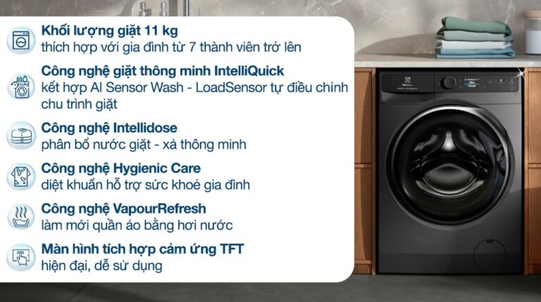 Máy giặt 11kg Electrolux EWF1142R9SC (ghi)