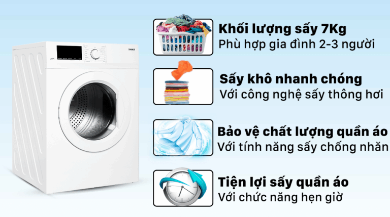 Máy sấy thông hơi Galanz 7kg DV-70T5C.W (trắng)
