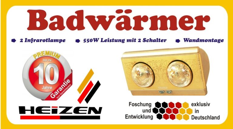 Đèn sưởi nhà tắm Heizen HE-2B 2 bóng