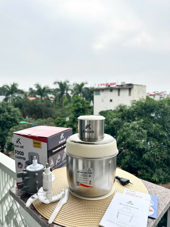 Máy xay thịt Kailer 1 cối có lõi đánh ruốc, bóc tỏi – KL228