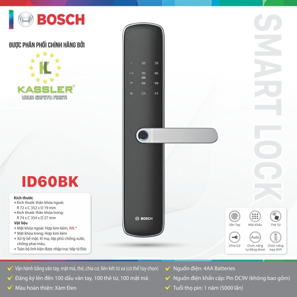 Khóa điện tử Bosch ID60BK APP
