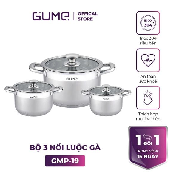 Bộ 3 Nồi Luộc Gà GMP-19 GUME KOREA