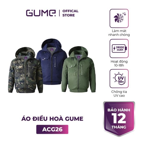 Áo điều hòa chống tia UV Gume Pin 28000mAh quạt 21V