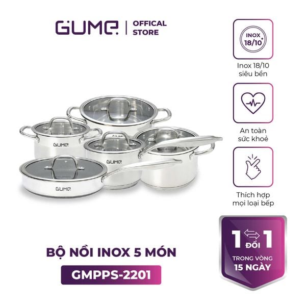 Bộ nồi inox 5 món GMPPS-2201