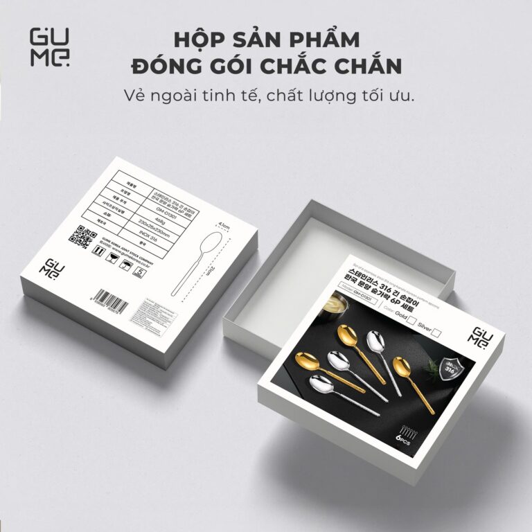 Bộ 6 thìa Inox 316 Gume GM-D1301 (màu inox bạc)