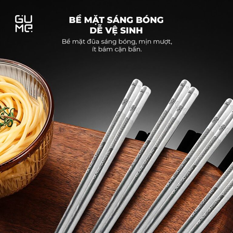 Bộ 10 Đôi Đũa Inox 316 Hàn Quốc GUME GM-D1882