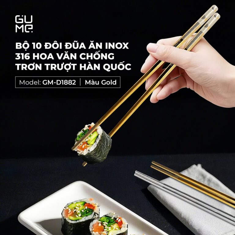 Bộ 10 Đôi Đũa Inox 316 Hàn Quốc GUME GM-D1882