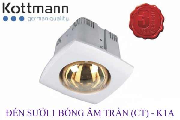 Đèn sưởi 1 bóng Kottmann âm trần K1A