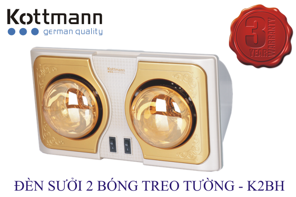 Đèn sưởi 2 bóng Kottmann vàng K2B-H/A