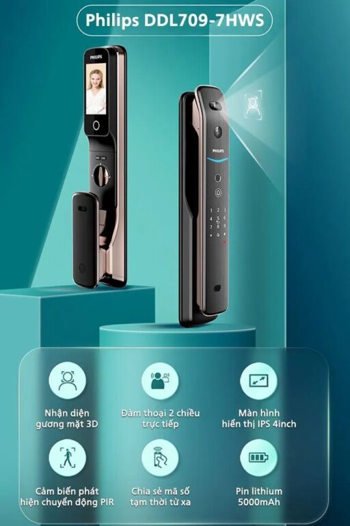 Khóa điện tử Philips DDL709 FVP – 7HWS