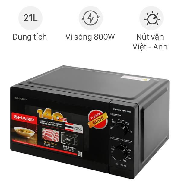 Lò vi sóng 21L Sharp R-211TV-BK-Thailand