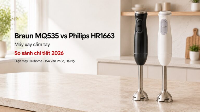 Máy Xay Cầm Tay Braun MQ535 vs Philips HR1663 2026: So Sánh Chi Tiết Ai Thắng?