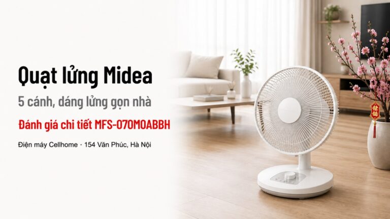 Đánh Giá Quạt Lửng Midea 5 Cánh MFS-070M0ABBH 30W Chi Tiết Từ Chuyên Gia