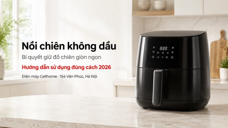 Hướng Dẫn Sử Dụng Nồi Chiên Không Dầu Đúng Cách 2026: Bí Quyết Giữ Đồ Ăn Giòn