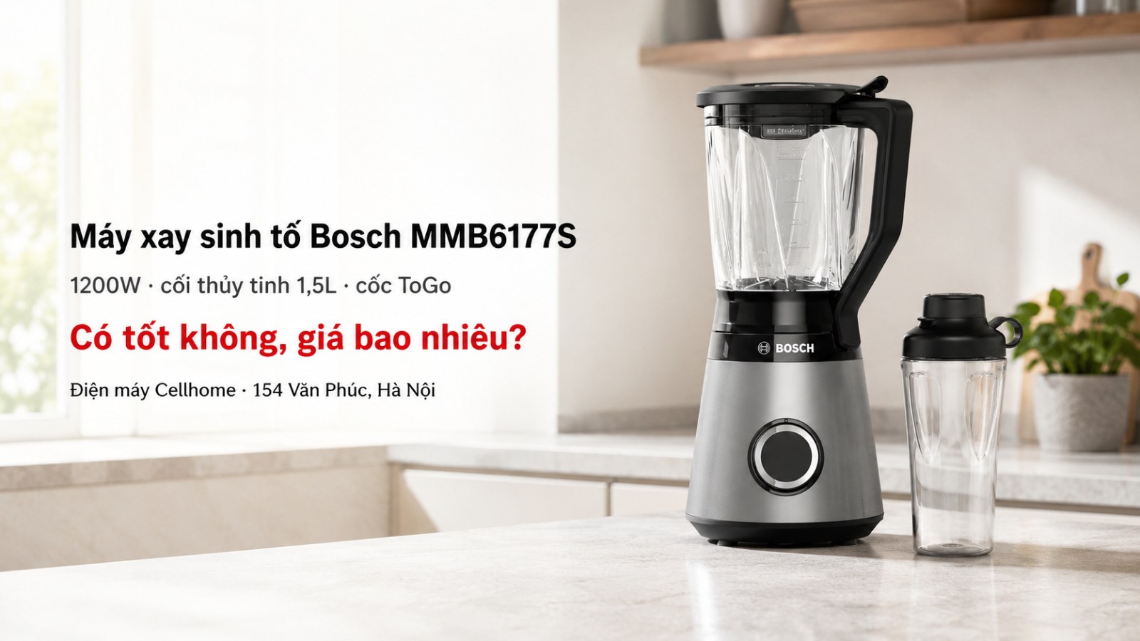 Máy xay sinh tố Bosch MMB6177S — ảnh bìa Điện máy Cellhome