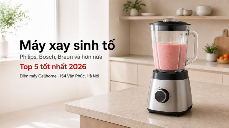 Top 5 Máy Xay Sinh Tố Tốt Nhất 2026: Philips, Bosch, Braun – Review Chi Tiết