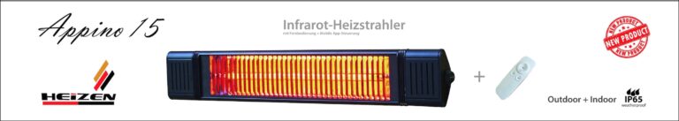 Đèn sưởi không chói mắt Heizen 1500W có ĐKTX 6 mức APPINO15