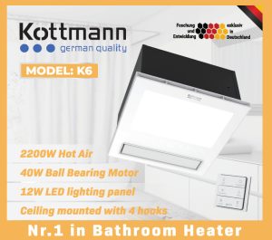 Quạt âm trần đa năng Kottmann K6 (30x30cm)