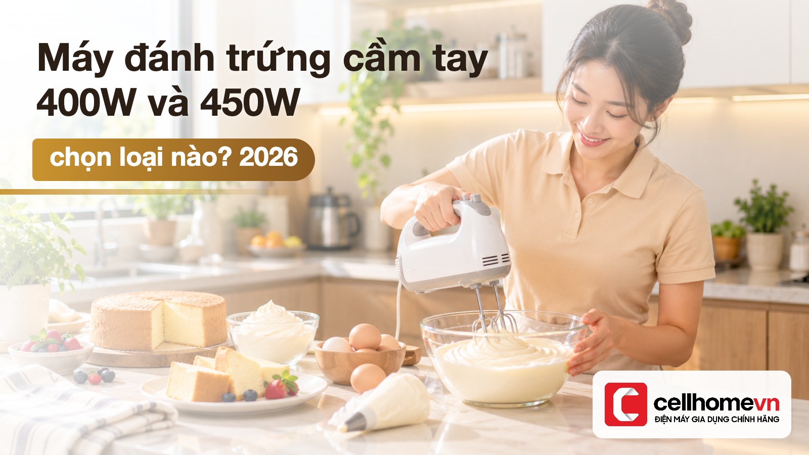 Máy đánh trứng cầm tay 400W và 450W: chọn loại nào? — Điện máy Cellhome
