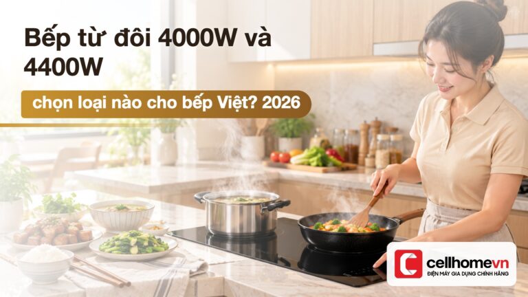 Bếp từ đôi 4000W và 4400W: chọn loại nào cho bếp Việt?