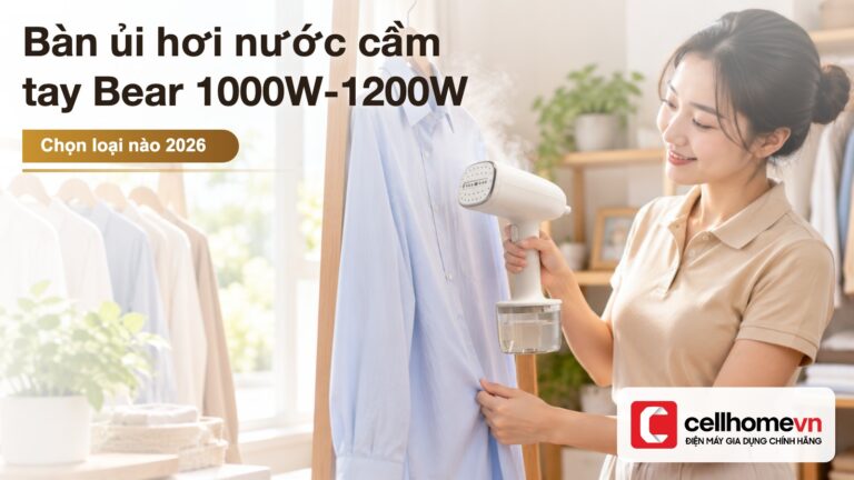 Bàn ủi hơi nước cầm tay Bear 1000W-1200W: chọn loại nào?