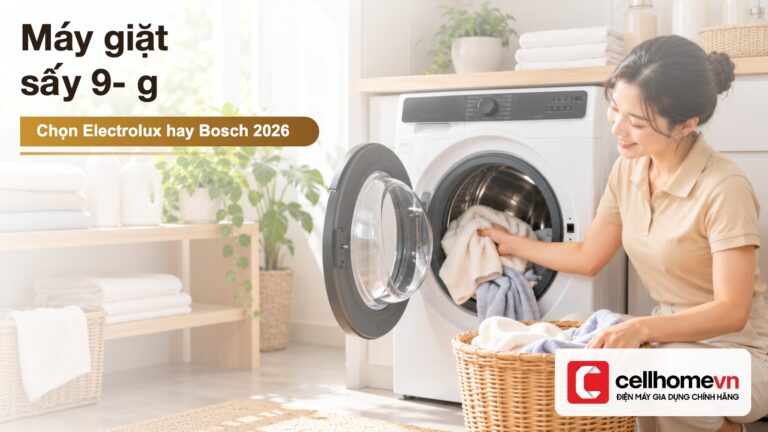 Máy giặt sấy 9-13kg: chọn Electrolux hay Bosch?