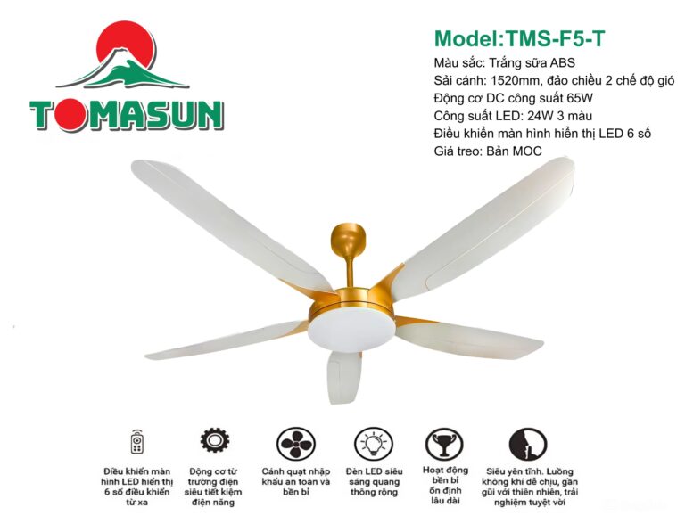 Quạt trần đèn TOMASUN TMS-F5T