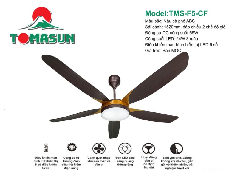 Quạt trần đèn TOMASUN TMS-F5CF