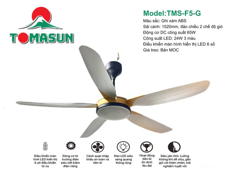 Quạt trần đèn TOMASUN TMS-F5G