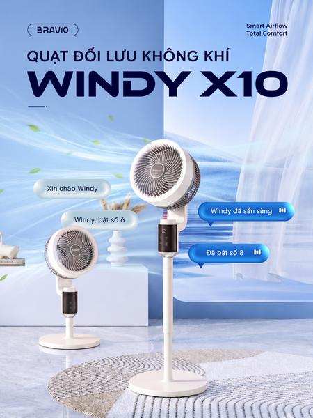 Quạt cây đối lưu thông minh Bravio Windy X10