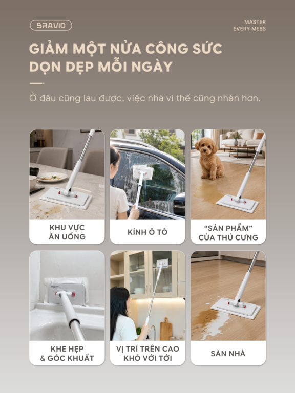 Cây lau nhà Bravio Mopi F2