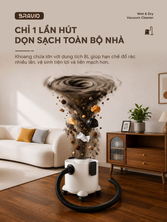 Máy hút bụi đa năng Bravio Panda P8 – Tiêu chuẩn