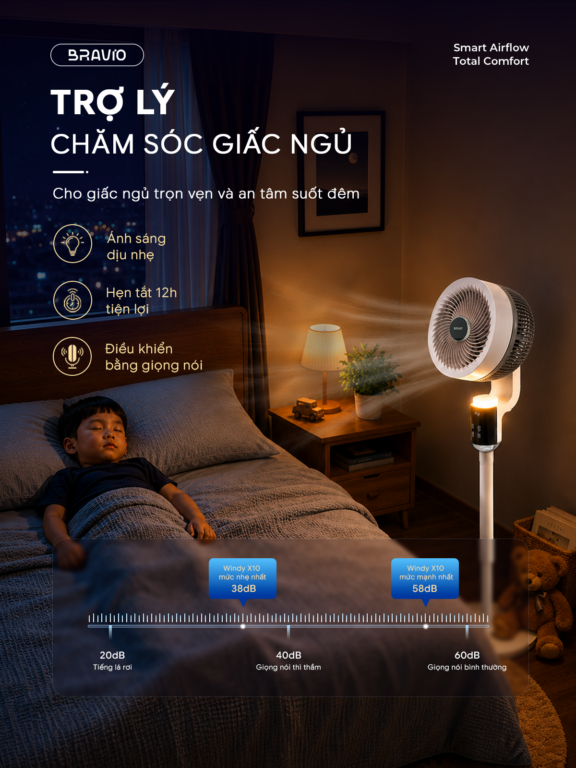 Quạt cây đối lưu thông minh Bravio Windy X10
