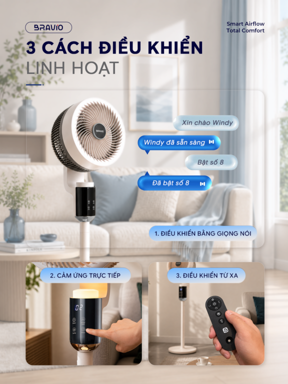 Quạt cây đối lưu thông minh Bravio Windy X10