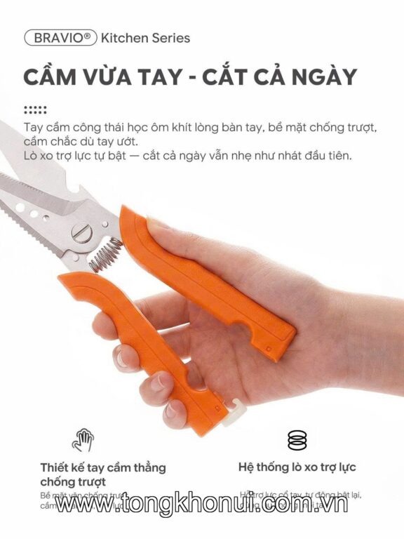 Kéo cắt đa năng Bravio KESO – Xanh lá cây