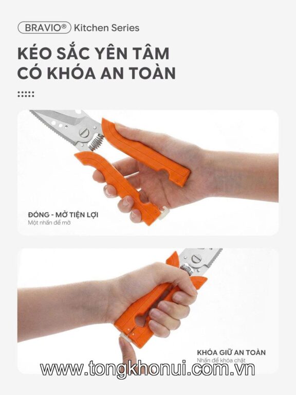 Kéo cắt đa năng Bravio KESO – Xanh lá cây