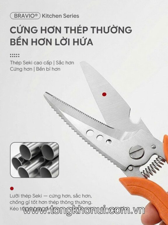Kéo cắt đa năng Bravio KESO – Xanh lá cây