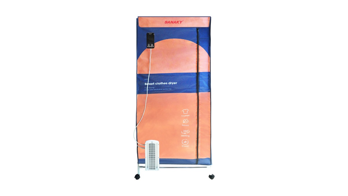 Tủ sấy quần áo Sanaky SNK MS3V khung inox gấp gọn, kích thước 170 x 75 x 50 cm