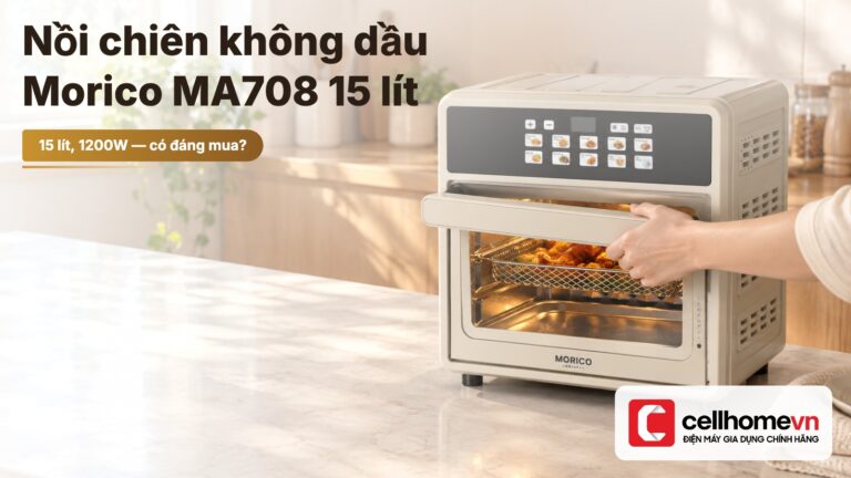 Đánh giá nồi chiên không dầu Morico MA708 15 lít
