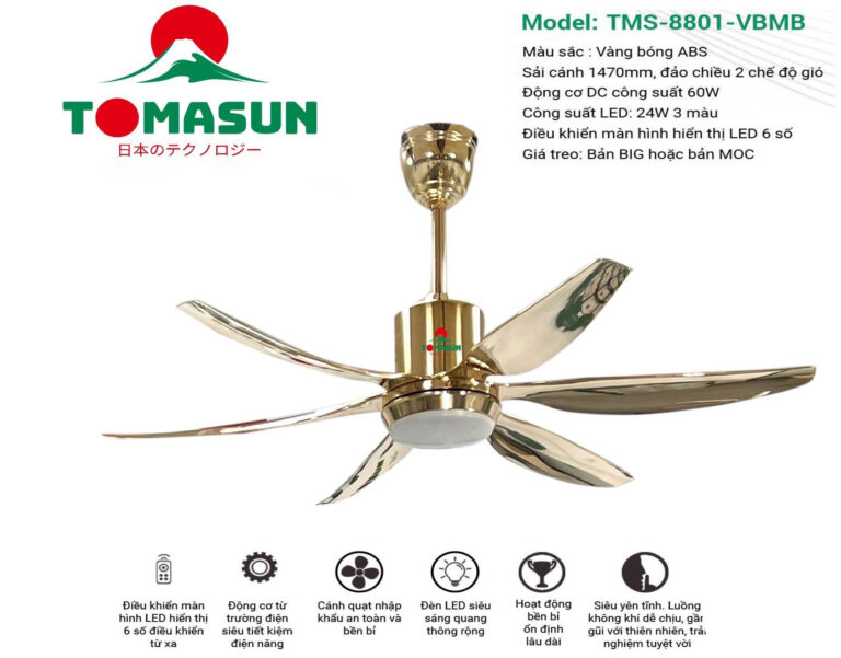Quạt trần đèn TOMASUN TMS-8801-VMB