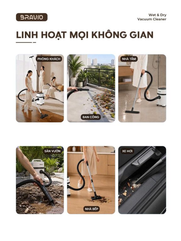 Máy hút bụi đa năng Bravio Panda P8 – Tiêu chuẩn